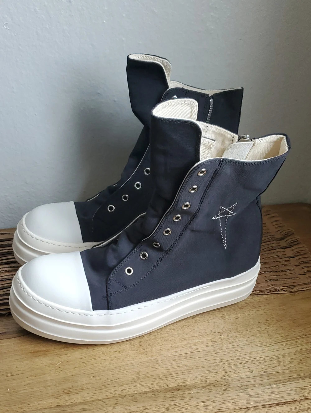 Rick Owen DRKSHDW Pentagram Hi Mens 10 Or 43
